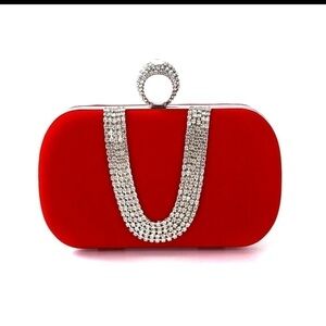 RHINESTONE ring clutch hard box bridal